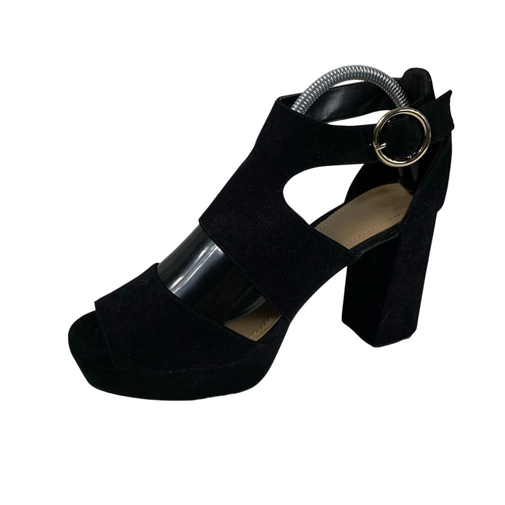 H&M Women's Platform Block Suede Heels Size 41 (9.5)